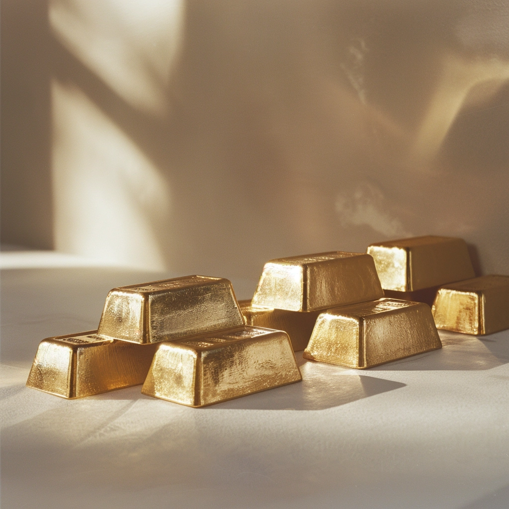 gold bars arranged in increasing size representing rising gold price trends over time in Canada